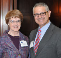 Virginia Curry '59, '88, with Pace's Director of Planned Giving Marc Potolsky